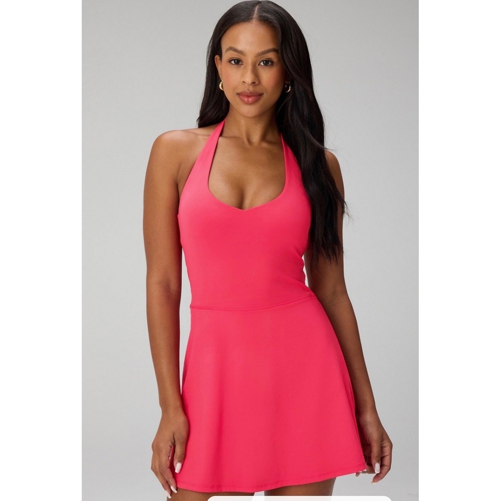 Fabletics Active Dress Womens 2X Pink Halter Neck Built-in Shorts DS2500538